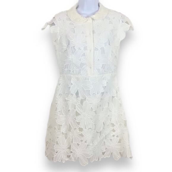 ARROGANT CAT White Floral Lace Cap Sleeve Dress size 10 - Picture 2 of 10
